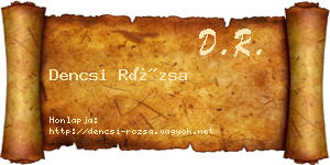 Dencsi Rózsa névjegykártya