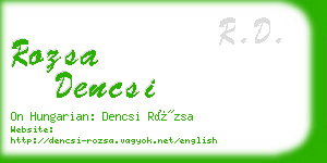 rozsa dencsi business card